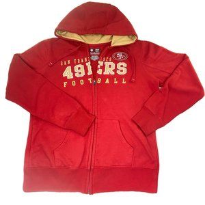 NFL 49ers Red Zip Up Sweater Size Medium